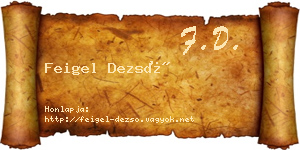 Feigel Dezső névjegykártya